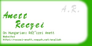 anett reczei business card